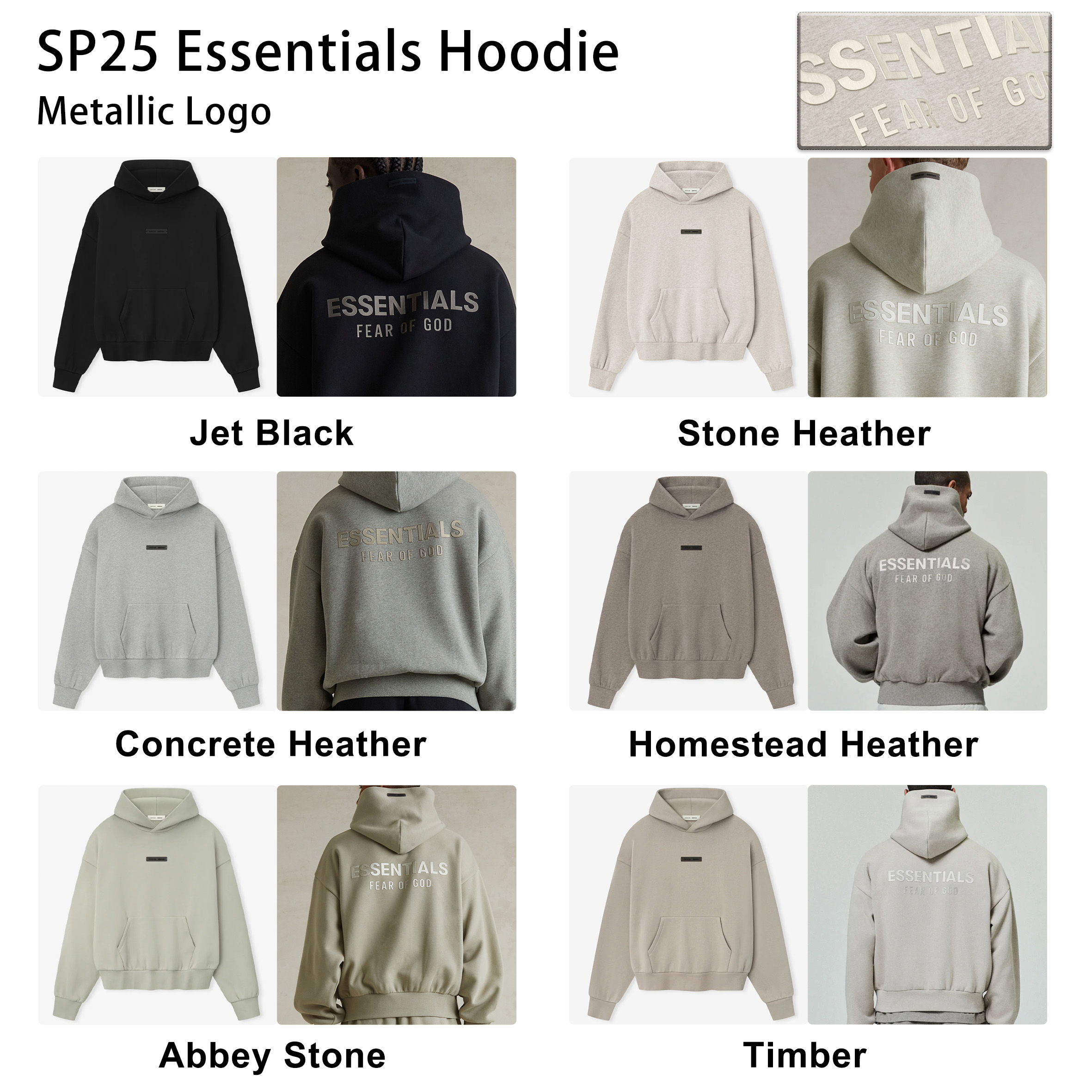 SP25 Essentials Hoodie (Metallic Logo)